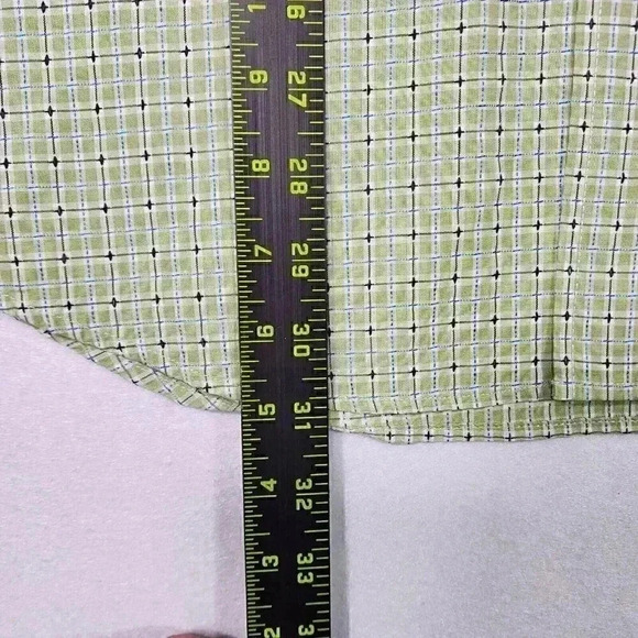 BUGATCHI Men's Dress Shirt XL Long Sleeve Woven Plaid Green - Picture 11 of 16
